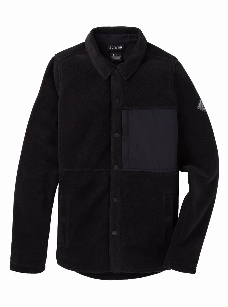 Burton Hearth Snap-Up Fleece Hemd Damen Schwarz | 571-JSNTXP