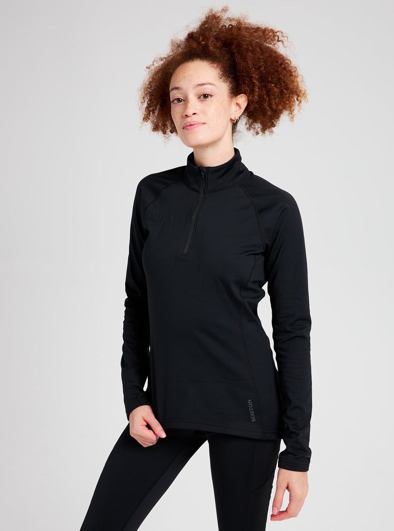 Burton Heavyweight X Base Layer Quarter-Zip Funktionswäsche Damen Schwarz | 419-DECVSJ