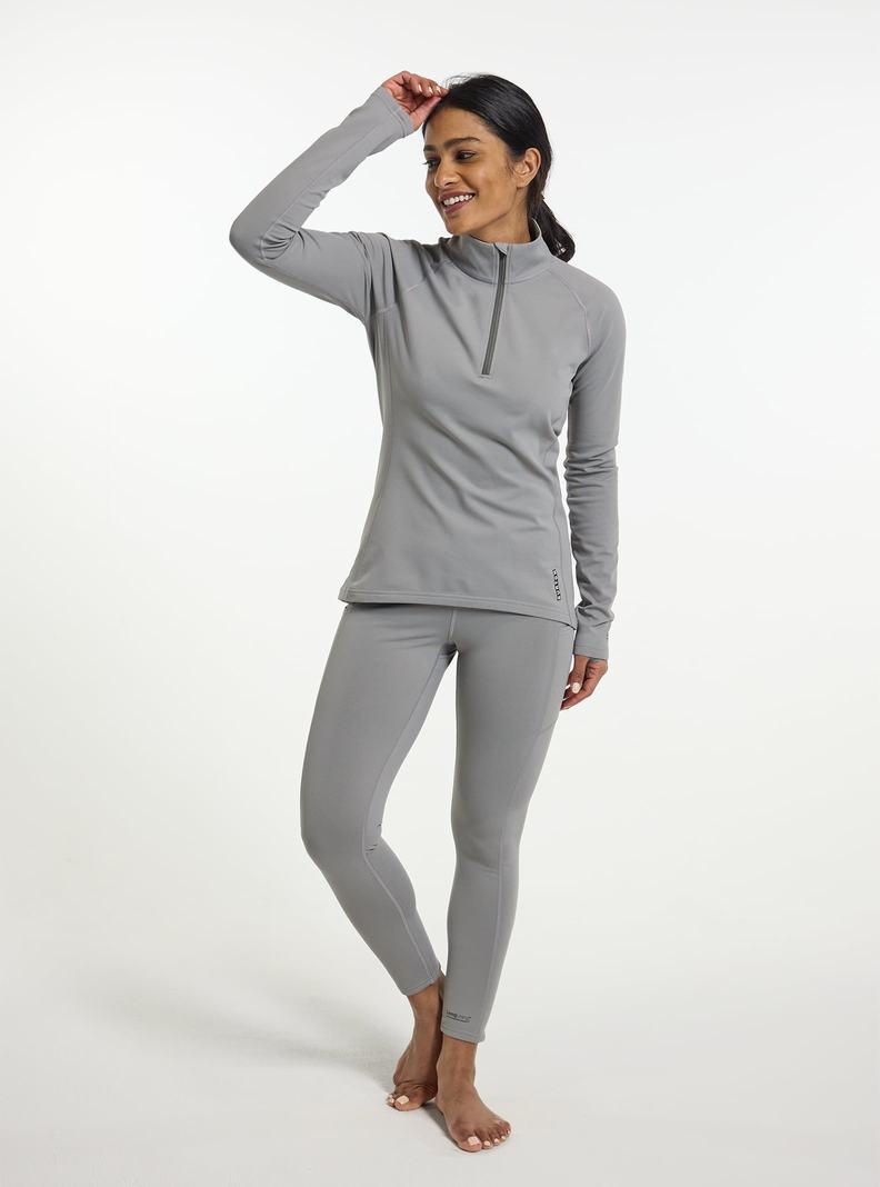 Burton Heavyweight X Base Layer Quarter-Zip Funktionswäsche Damen Grau | 516-XEBUPW