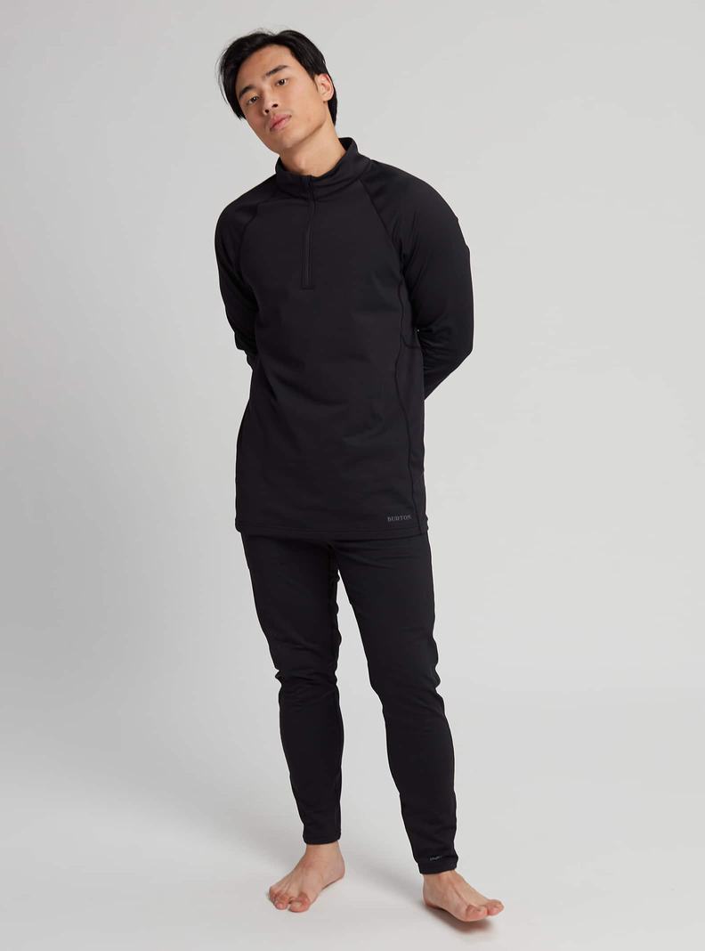 Burton Heavyweight X Base Layer Quarter-Zip Funktionswäsche Herren Schwarz | 643-JDQZHC