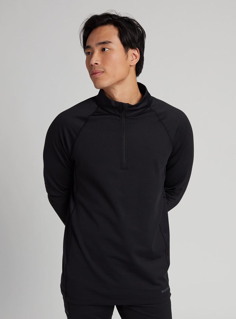 Burton Heavyweight X Base Layer Quarter-Zip Funktionswäsche Herren Schwarz | 643-JDQZHC