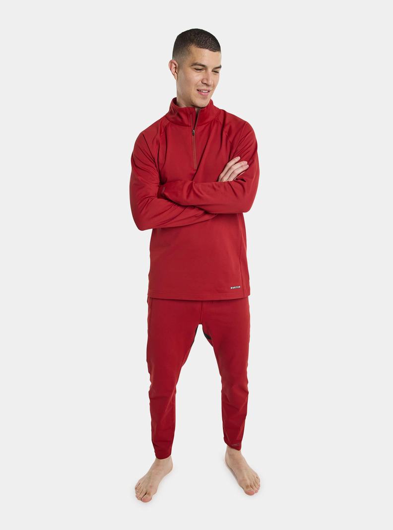 Burton Heavyweight X Base Layer Quarter-Zip Funktionswäsche Herren Rot | 731-NIQYEX
