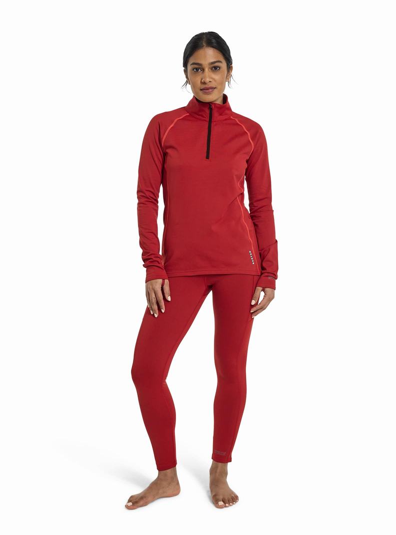 Burton Heavyweight X Base Layer Quarter-Zip Funktionswäsche Damen Rot | 928-GTMADO
