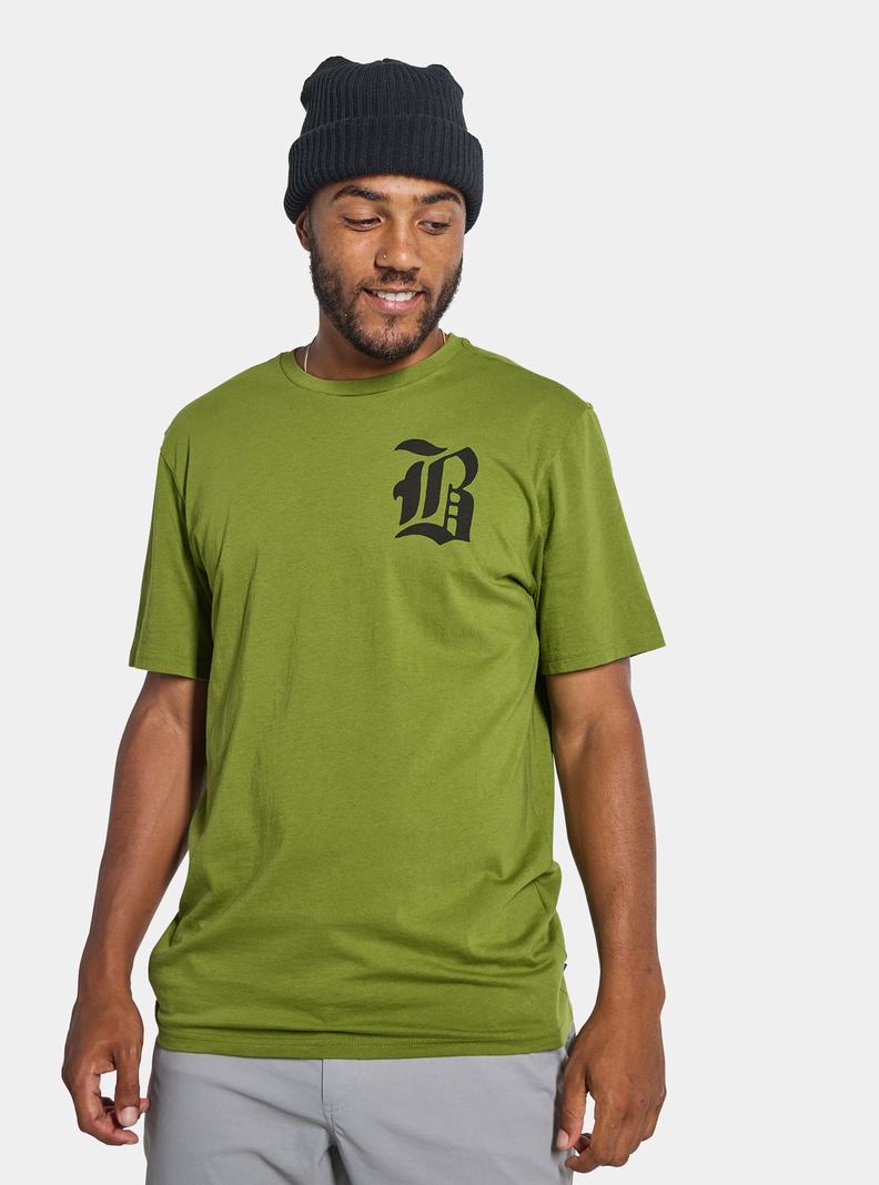 Burton Hesston Kurzes Sleeve T-Shirts Herren Grün | 864-WBYVLJ