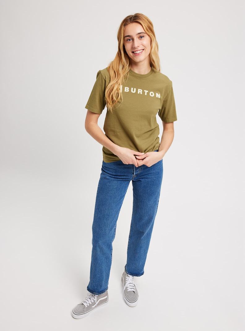 Burton Horizontal Mountain Kurzes Sleeve T-Shirts Herren Olivgrün | 321-OYIEAT
