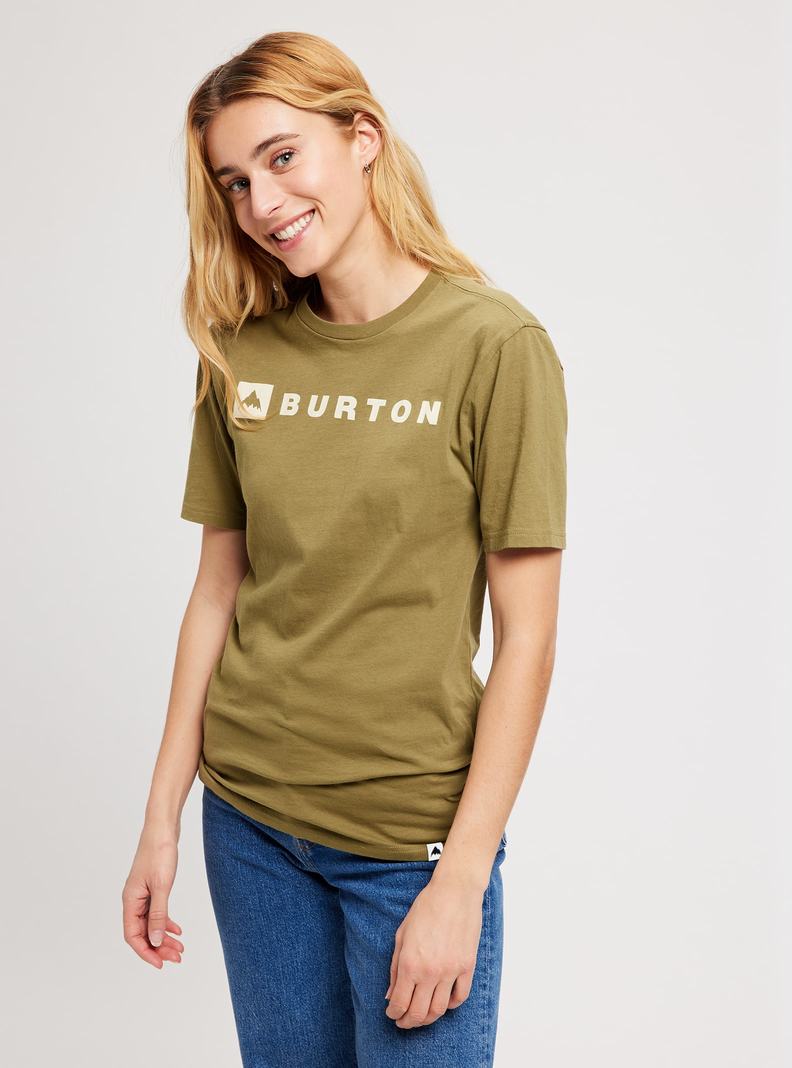 Burton Horizontal Mountain Kurzes Sleeve T-Shirts Herren Olivgrün | 321-OYIEAT