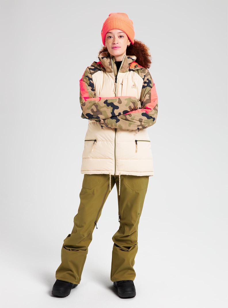 Burton Keelan Snowboardjacke Damen Beige Olivgrün Camouflage | 897-QSJOIW