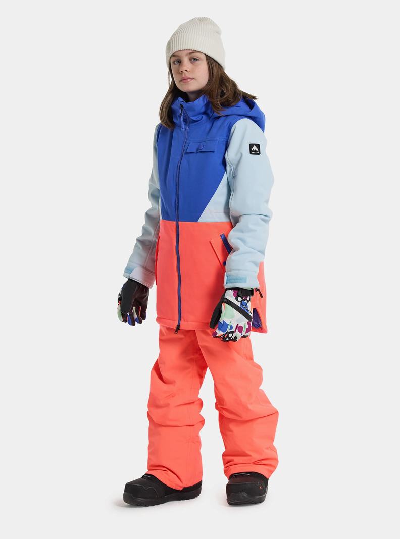 Burton Khione 2L Snowboardjacke Kinder Blau Orange | 562-QGKMUE