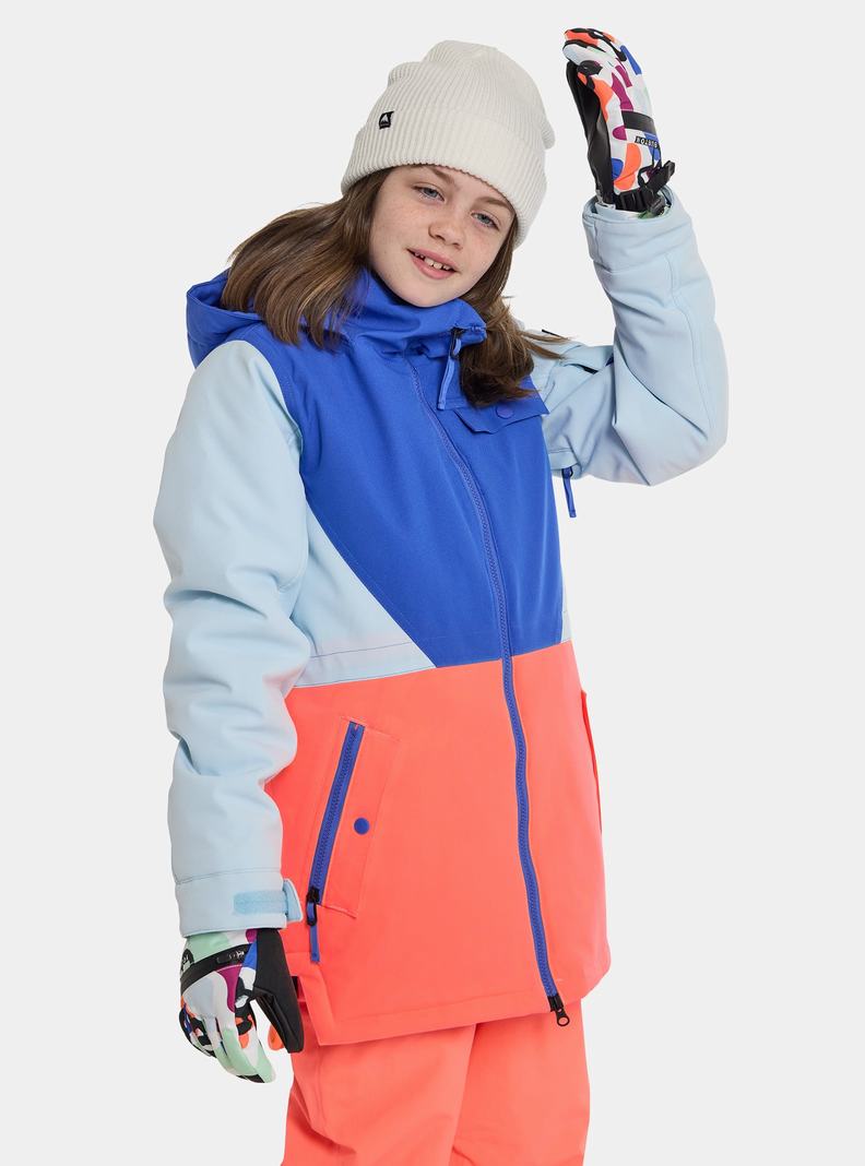 Burton Khione 2L Snowboardjacke Kinder Blau Orange | 562-QGKMUE