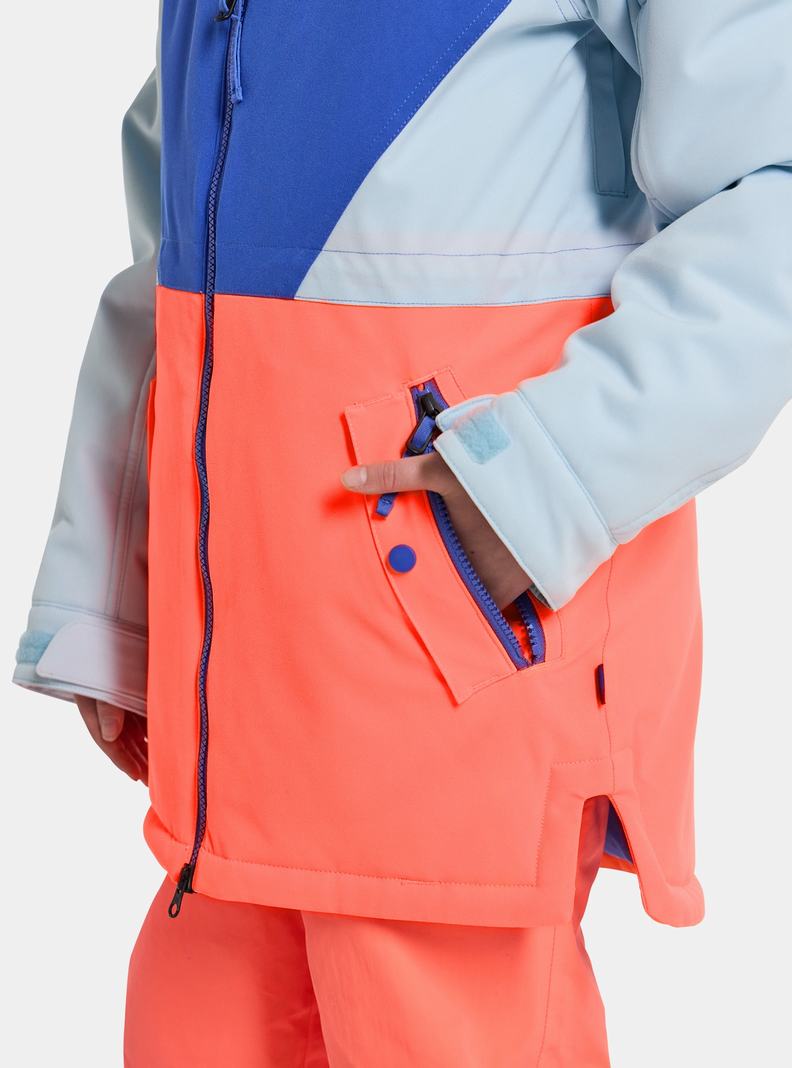 Burton Khione 2L Snowboardjacke Kinder Blau Orange | 562-QGKMUE