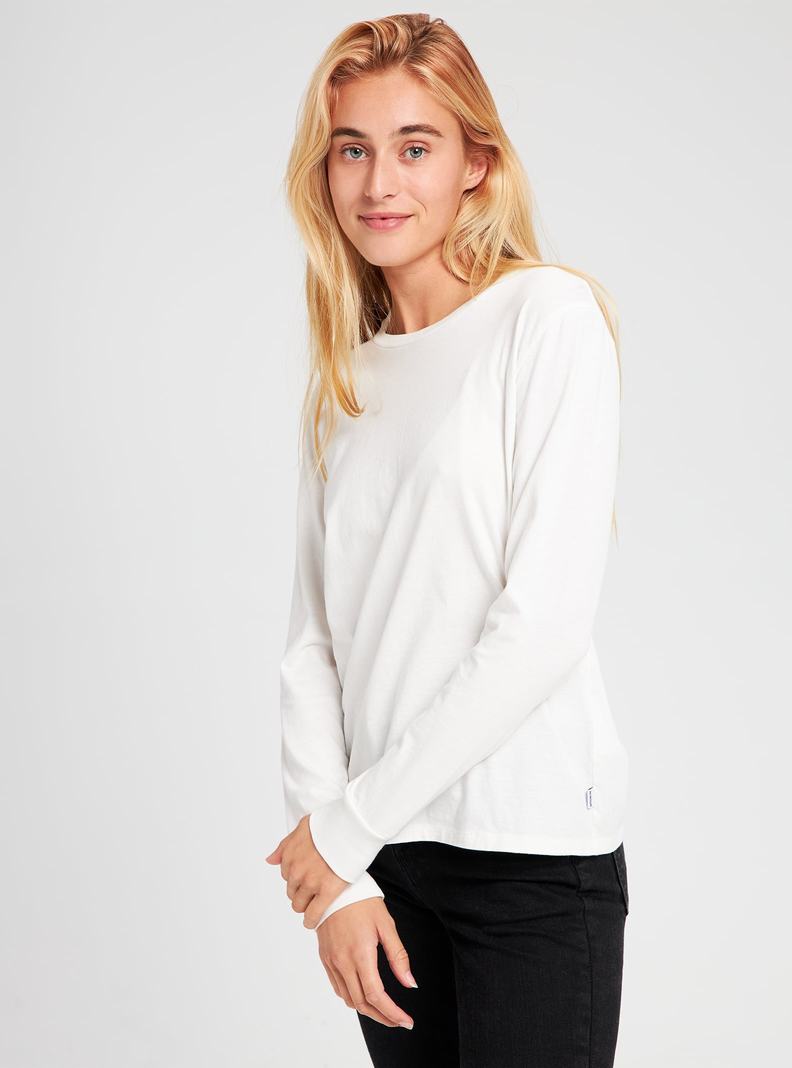 Burton Klassische Blank Long Sleeve T-Shirts Damen Weiß | 381-ANYEGT