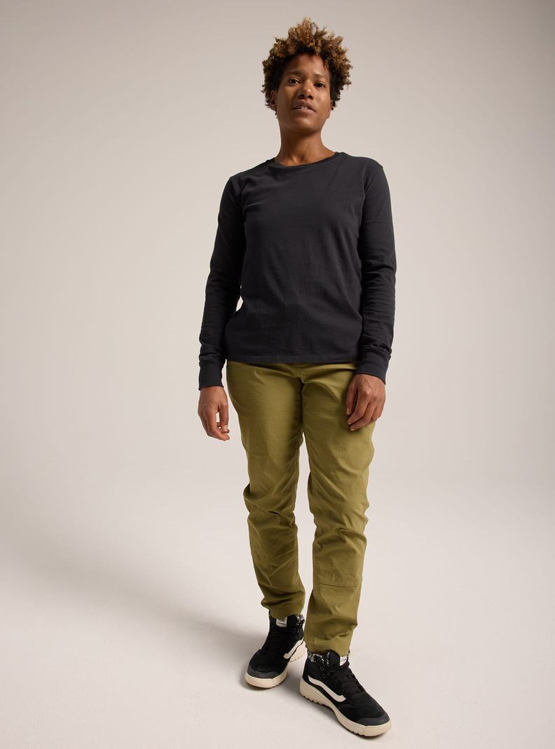 Burton Klassische Blank Long Sleeve T-Shirts Damen Schwarz | 408-WIDXMU