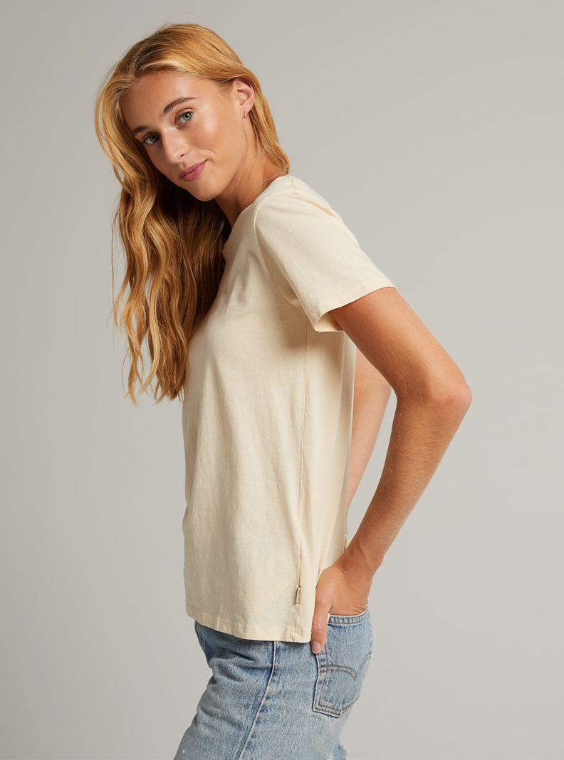 Burton Klassische Kurzes Sleeve T-Shirts Damen Beige | 729-QCIWOB