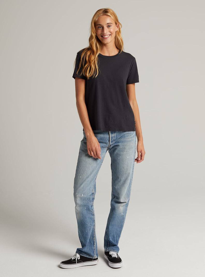 Burton Klassische Kurzes Sleeve T-Shirts Damen Schwarz | 817-QPZHRS