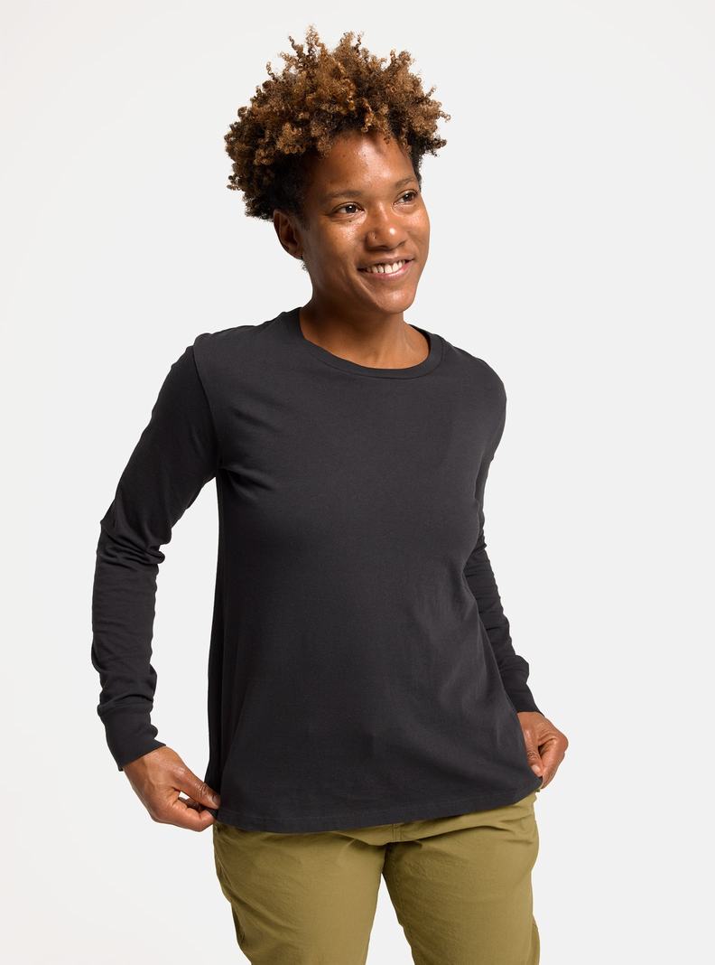 Burton Klassische Long Sleeve T-Shirts Damen Schwarz | 465-DFQCMT