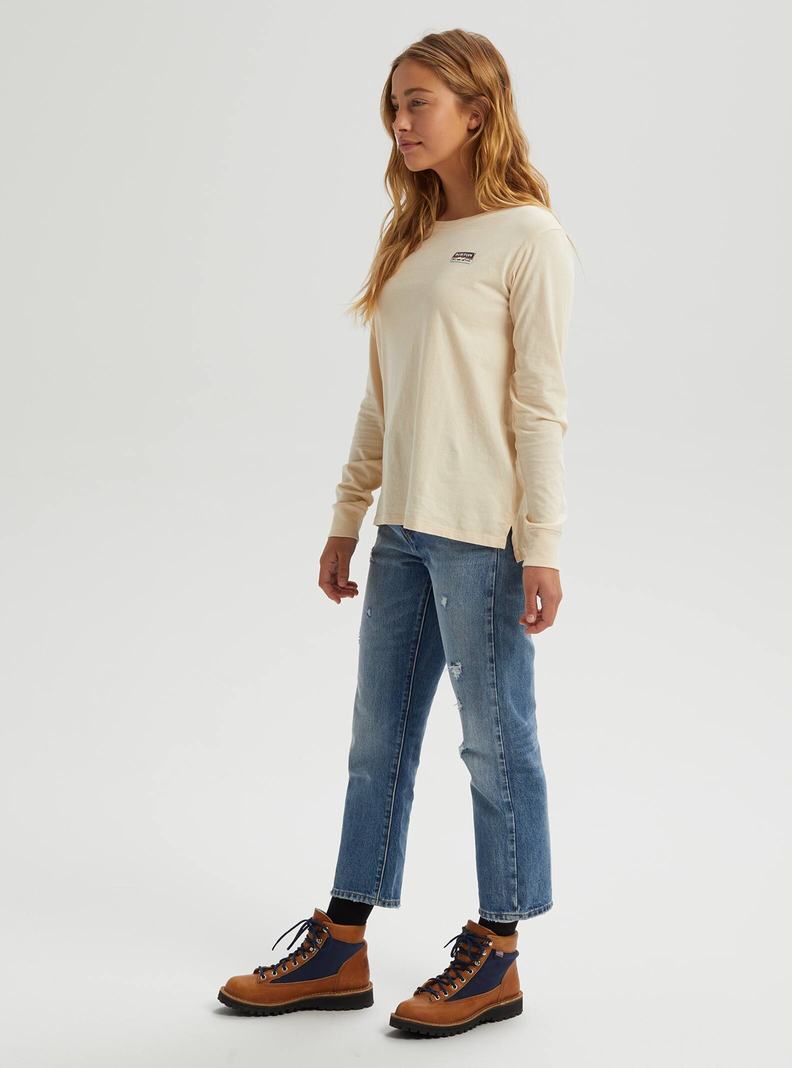Burton Klassische Long Sleeve T-Shirts Damen Beige | 953-NZUQGC