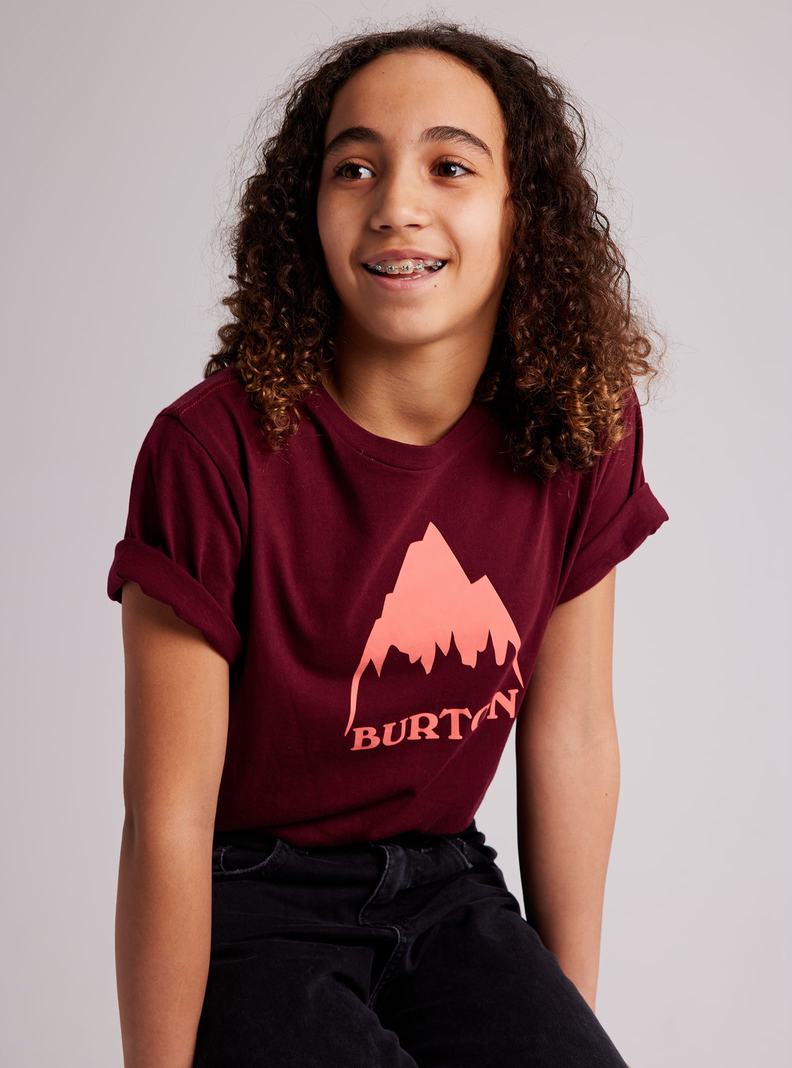 Burton Klassische Mountain High Kurzes Sleeve T-Shirts Kinder Rot | 362-NUFGSL