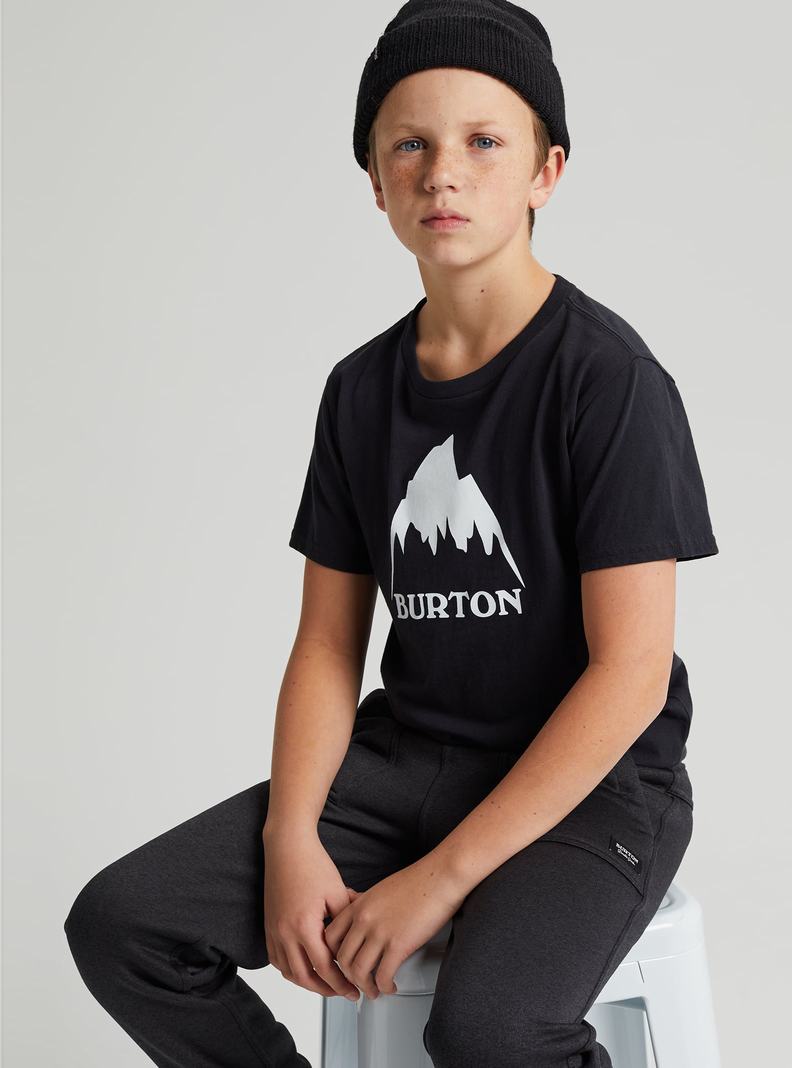 Burton Klassische Mountain High Kurzes Sleeve T-Shirts Kinder Schwarz | 410-MFJHKB
