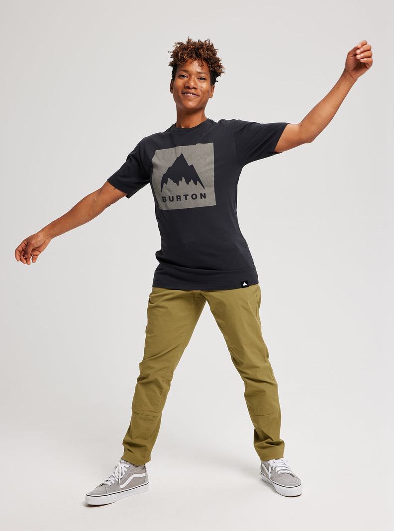 Burton Klassische Mountain High Kurzes Sleeve T-Shirts Damen Schwarz | 814-GLJAFS