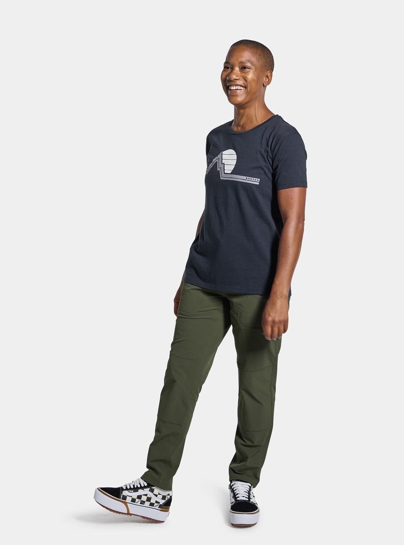 Burton Klassische Retro Kurzes Sleeve T-Shirts Damen Schwarz | 306-DZVXAH