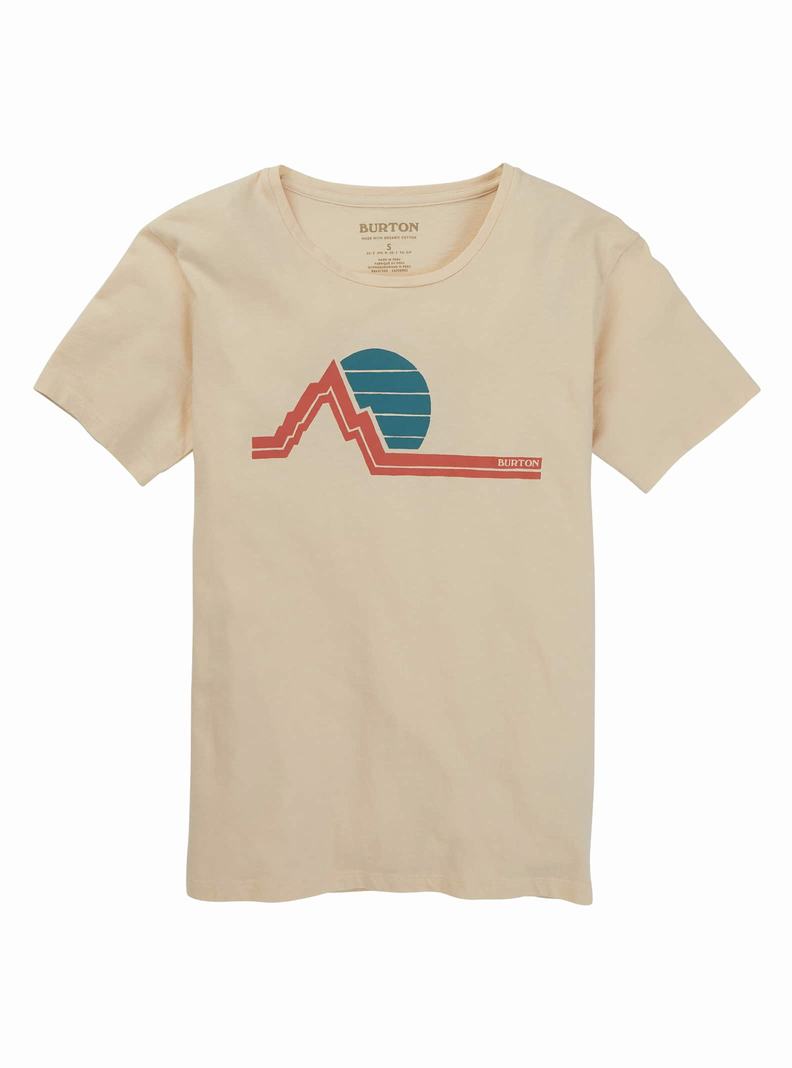 Burton Klassische Retro Kurzes Sleeve T-Shirts Damen Beige | 341-ANKBVI