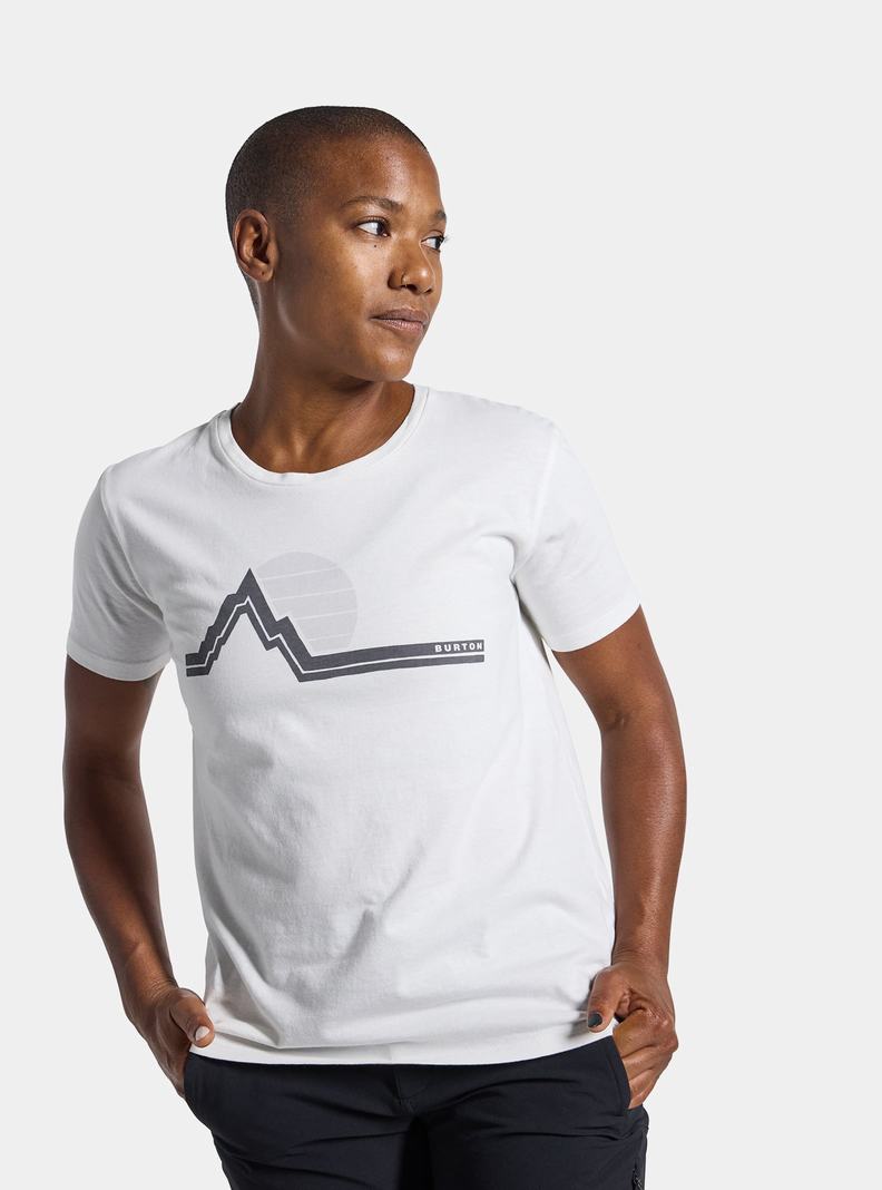 Burton Klassische Retro Kurzes Sleeve T-Shirts Damen Weiß | 562-TWOFMI
