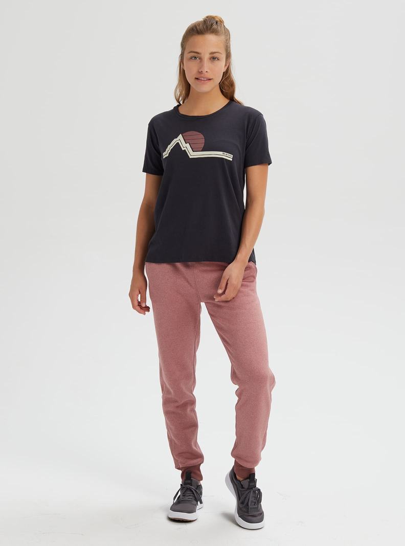 Burton Klassische Retro Kurzes Sleeve T-Shirts Damen Schwarz | 756-SARGKV