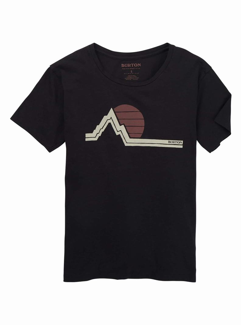 Burton Klassische Retro Kurzes Sleeve T-Shirts Damen Schwarz | 756-SARGKV