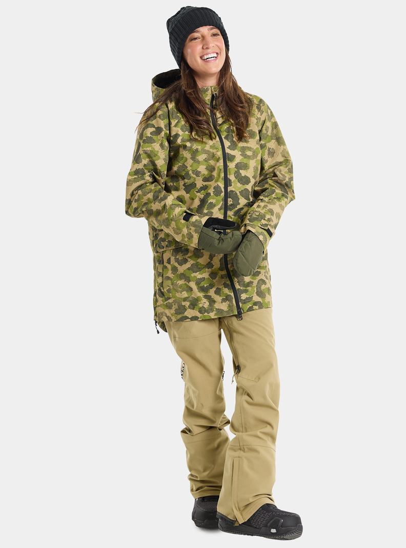 Burton Lalik 2L Snowboardjacke Damen Grün Camouflage | 120-RXUVAT