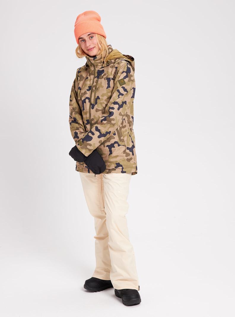 Burton Lelah Snowboardjacke Damen Olivgrün Camouflage | 568-CGRJAE