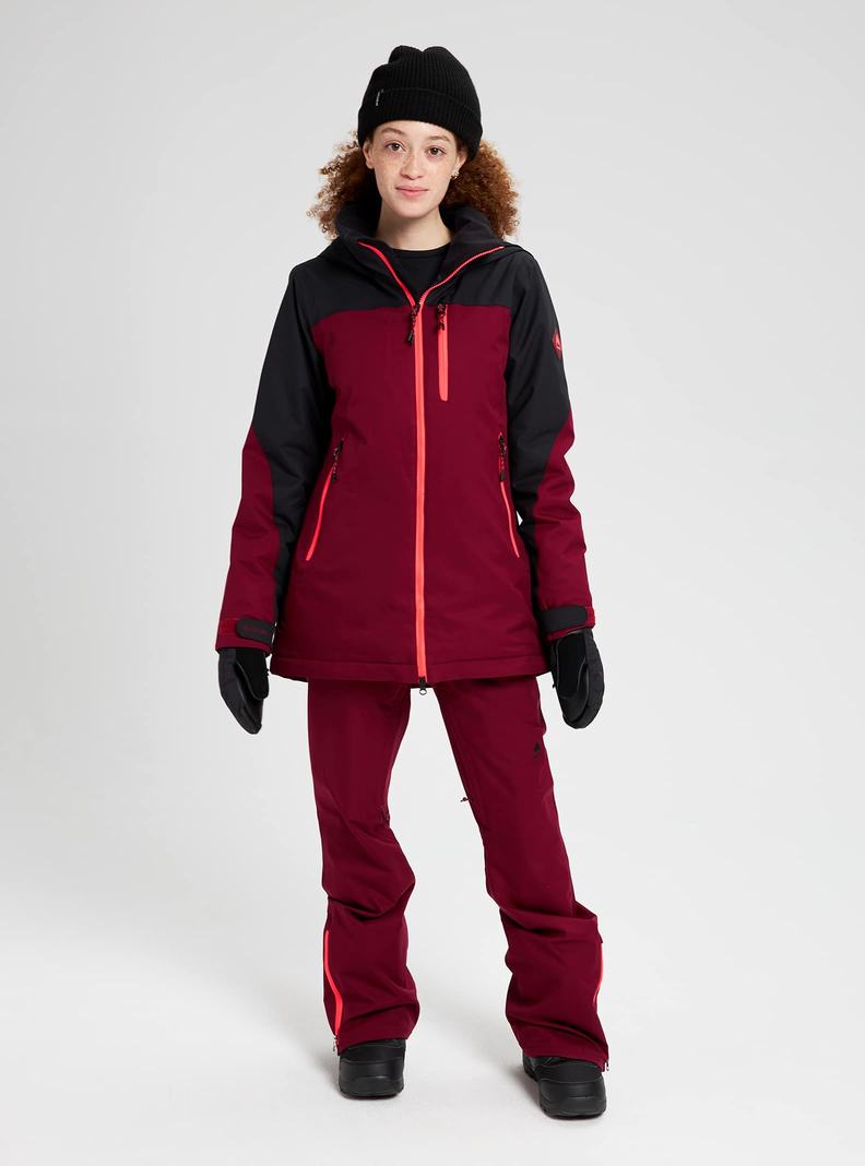 Burton Lelah Snowboardjacke Damen Schwarz Bordeaux | 514-XKAOEB