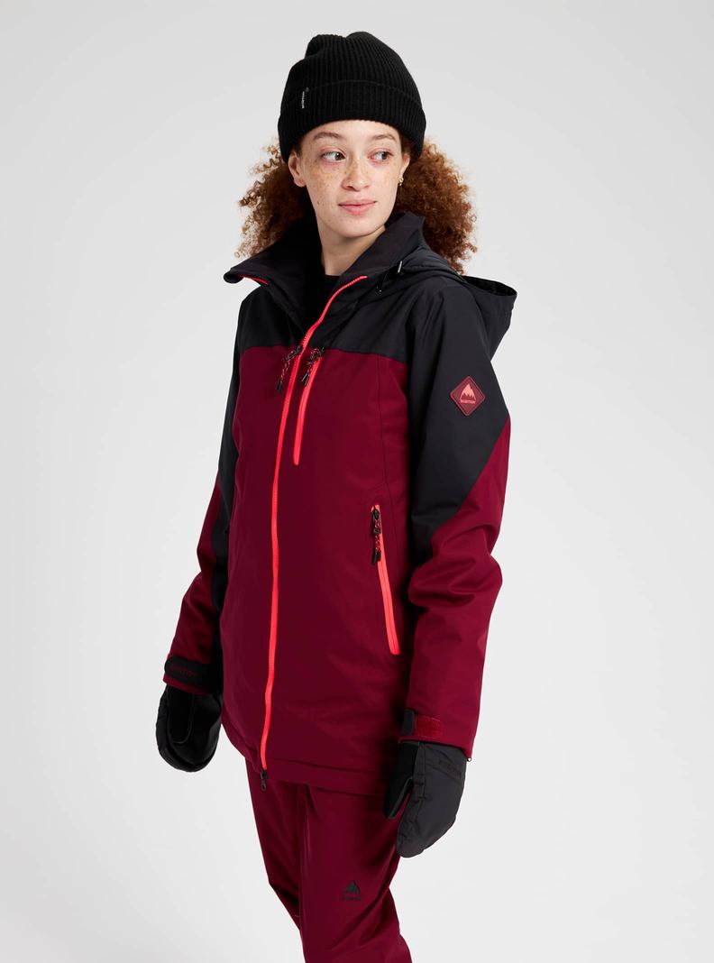 Burton Lelah Snowboardjacke Damen Schwarz Bordeaux | 514-XKAOEB