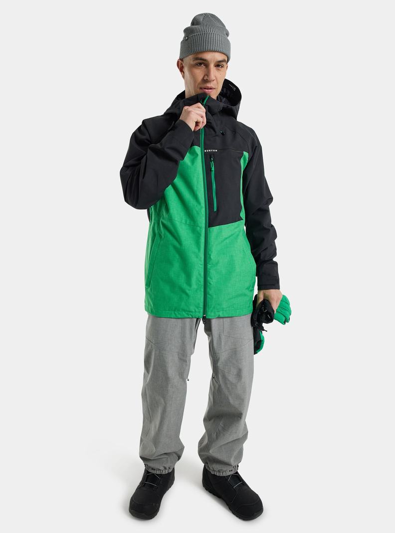 Burton Lodgepole 2L Snowboardjacke Herren Schwarz Grün | 815-EFPULW