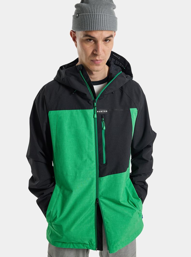 Burton Lodgepole 2L Snowboardjacke Herren Schwarz Grün | 815-EFPULW