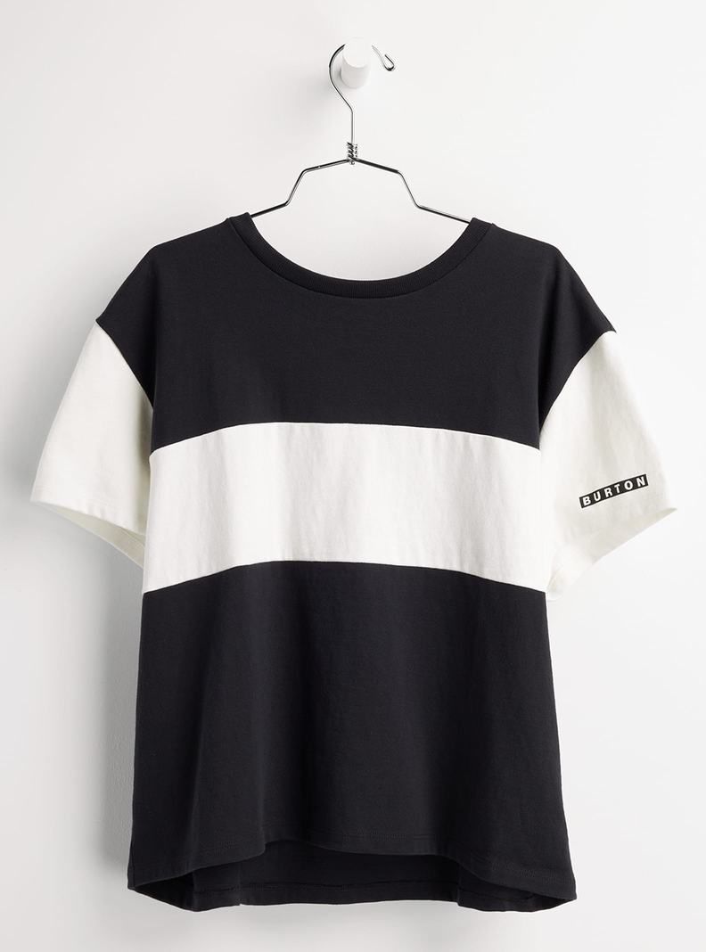 Burton Lowball Kurzes Sleeve T-Shirts Damen Schwarz Weiß | 432-QKGUDA