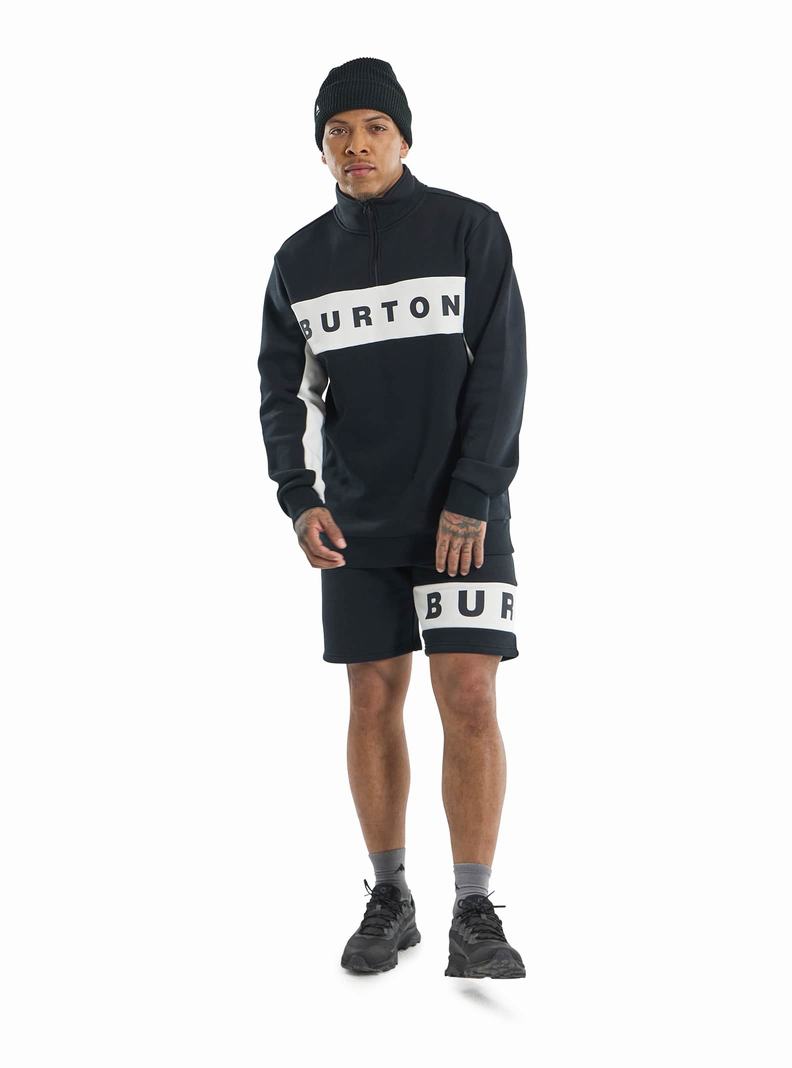 Burton Lowball Quarter-Zip Fleece Sweatshirts Herren Schwarz | 924-NLTGIM
