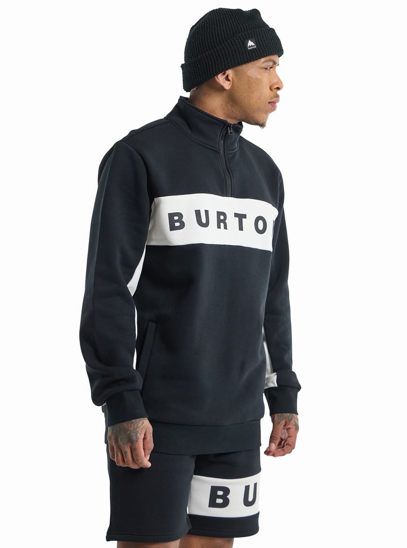 Burton Lowball Quarter-Zip Fleece Sweatshirts Herren Schwarz | 924-NLTGIM