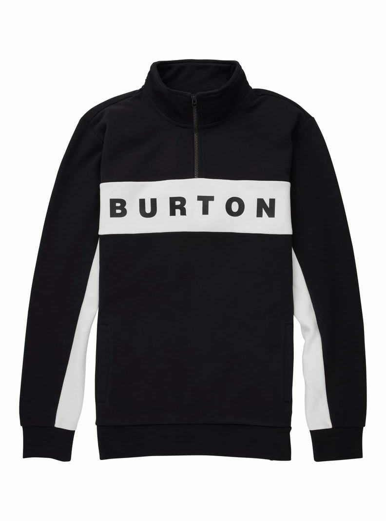 Burton Lowball Quarter-Zip Fleece Sweatshirts Herren Schwarz | 924-NLTGIM