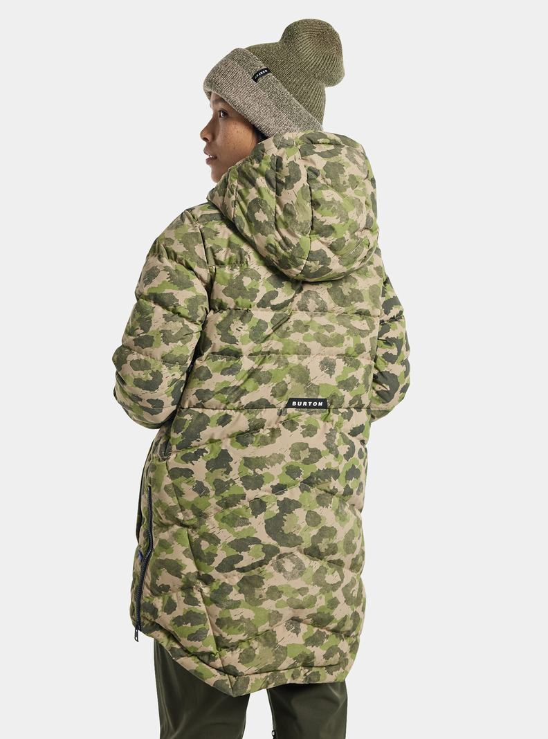 Burton Loyil Down Snowboardjacke Damen Grün Camouflage | 057-LEAZHI