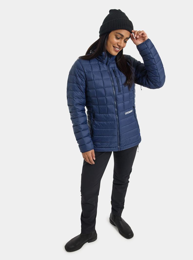 Burton Mid-Heat Insulated Down Snowboardjacke Damen Blau | 482-ZLKNPJ