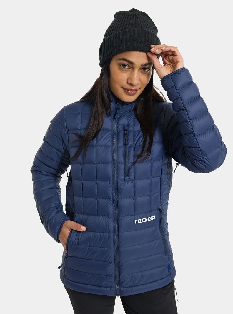 Burton Mid-Heat Insulated Down Snowboardjacke Damen Blau | 482-ZLKNPJ
