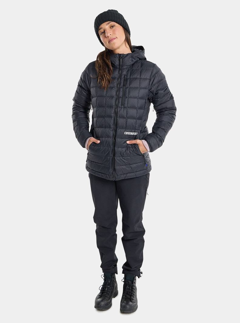 Burton Mid-Heat Mit Kapuze Down Insulated Snowboardjacke Damen Schwarz | 514-KVJWPX