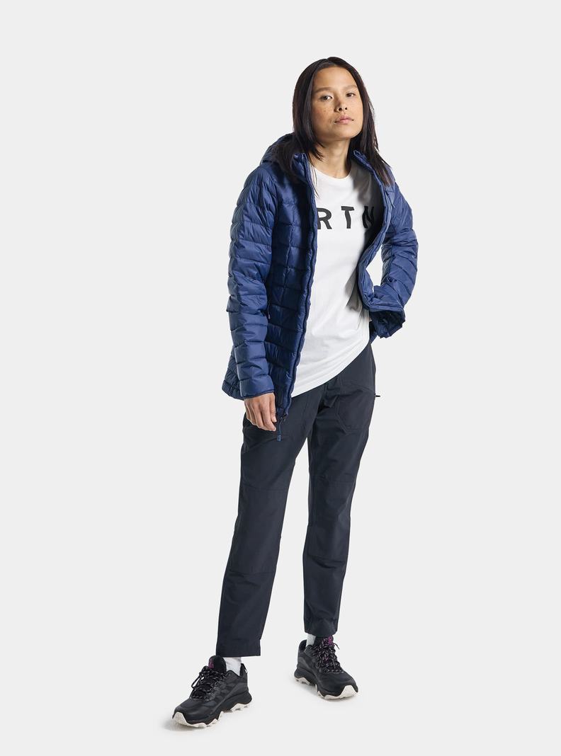 Burton Mid-Heat Mit Kapuze Down Insulated Snowboardjacke Damen Blau | 519-NYTJEH