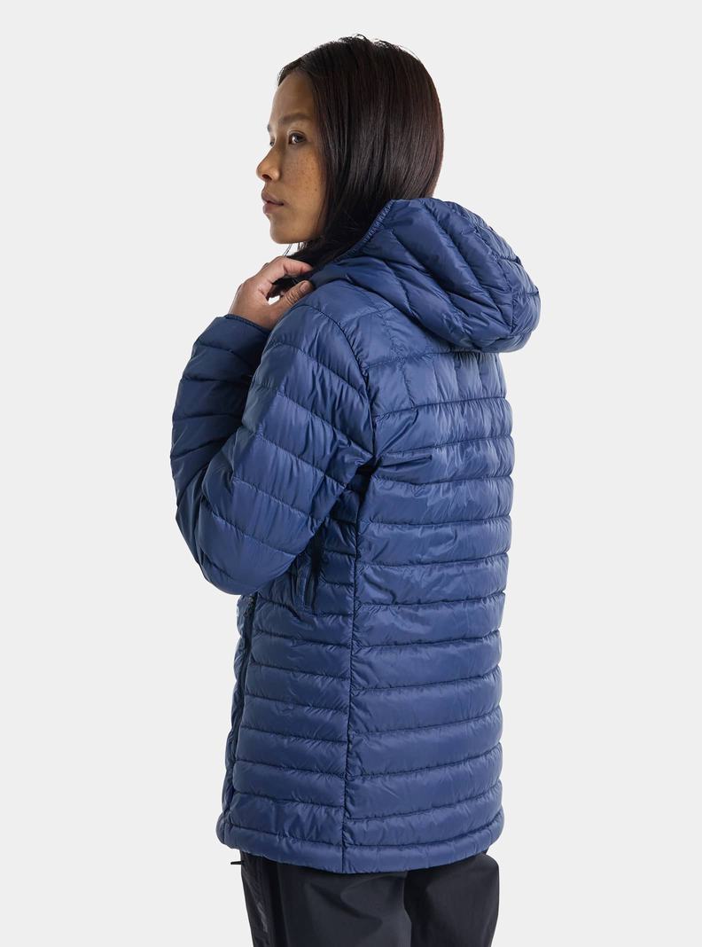 Burton Mid-Heat Mit Kapuze Down Insulated Snowboardjacke Damen Blau | 519-NYTJEH