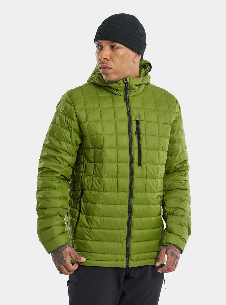 Burton Mid-Heat Mit Kapuze Down Insulated Snowboardjacke Herren Grün | 742-IPMQKS