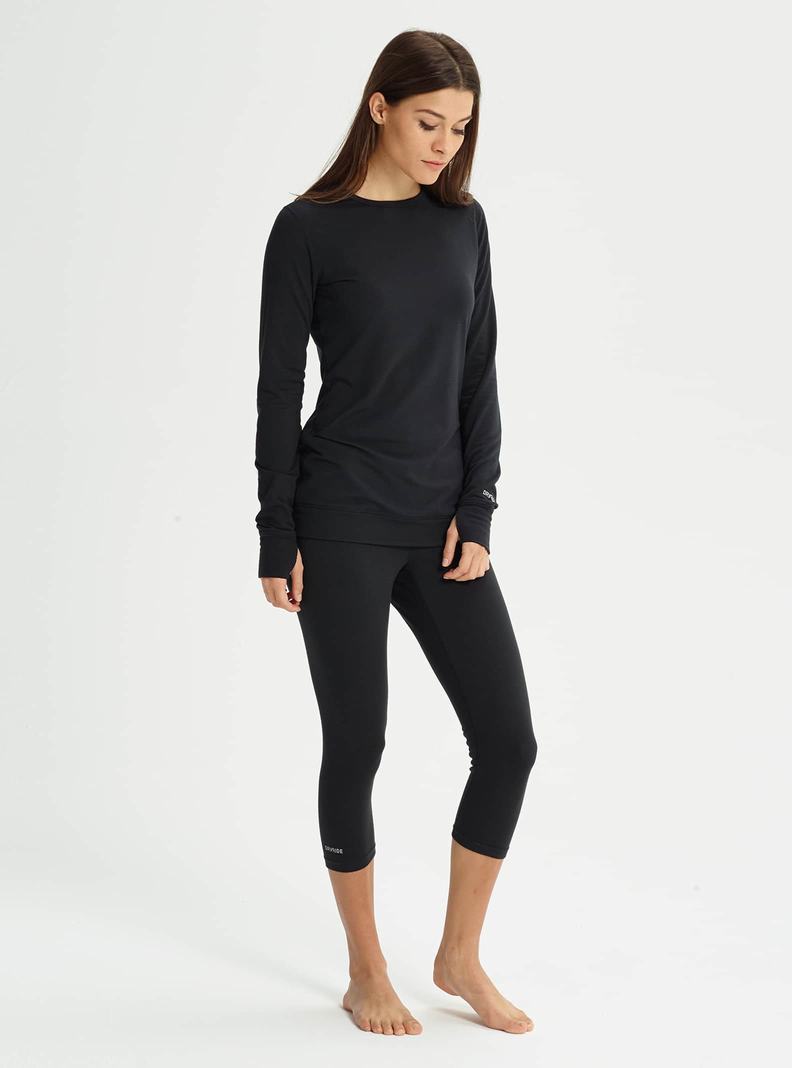Burton Midweight Base Layer Crewneck Funktionswäsche Damen Schwarz | 846-STNGQJ