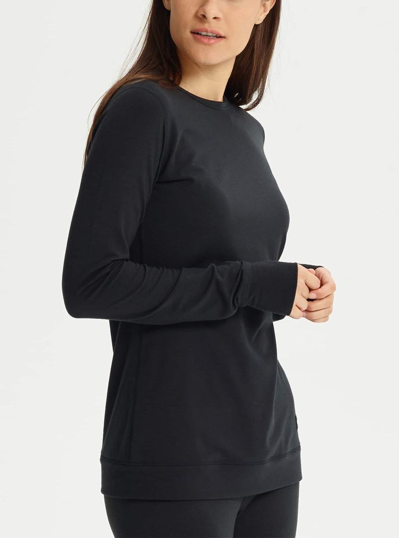 Burton Midweight Base Layer Crewneck Funktionswäsche Damen Schwarz | 846-STNGQJ