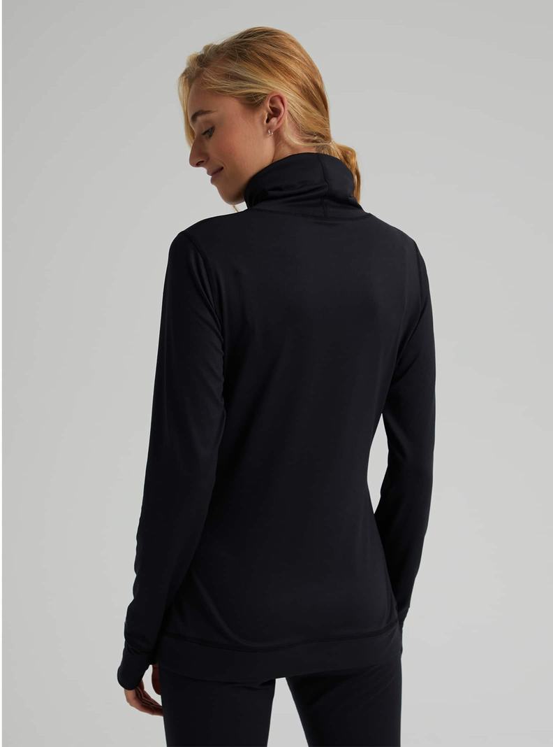 Burton Midweight Base Layer Long Neck Shirt Funktionswäsche Damen Schwarz | 064-PIOLFZ