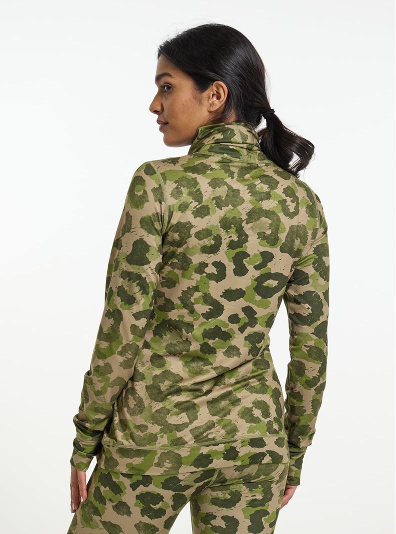 Burton Midweight Base Layer Long Neck Shirt Funktionswäsche Damen Khaki Grün | 143-WJCXEF