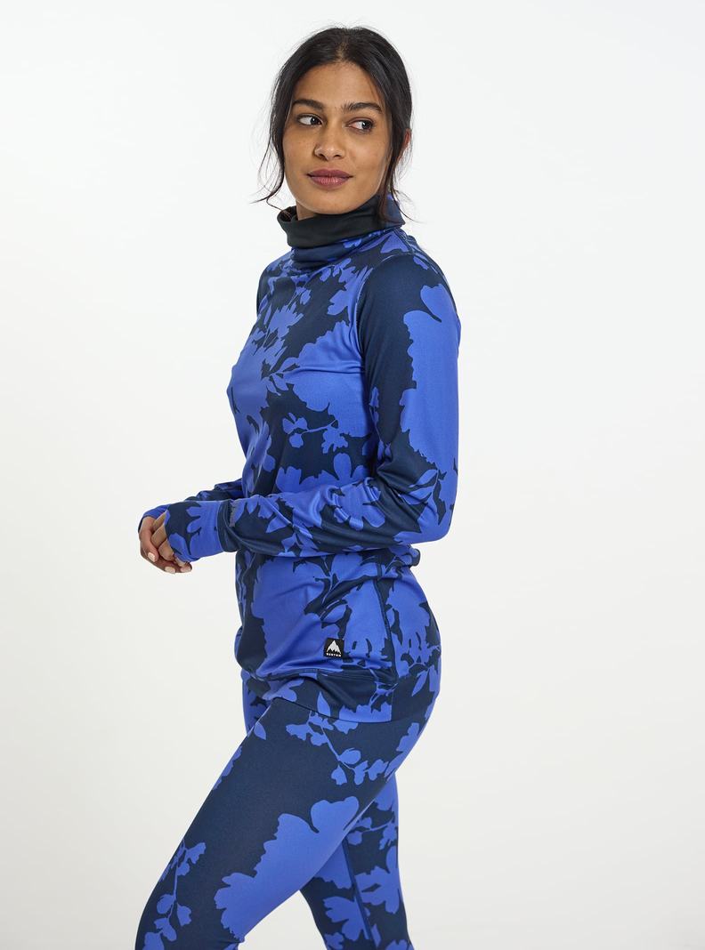 Burton Midweight Base Layer Long Neck Shirt Funktionswäsche Damen Blau | 963-UVIZBT